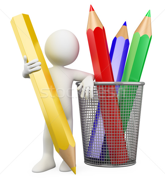 3D child - Color pencils Stock photo © texelart