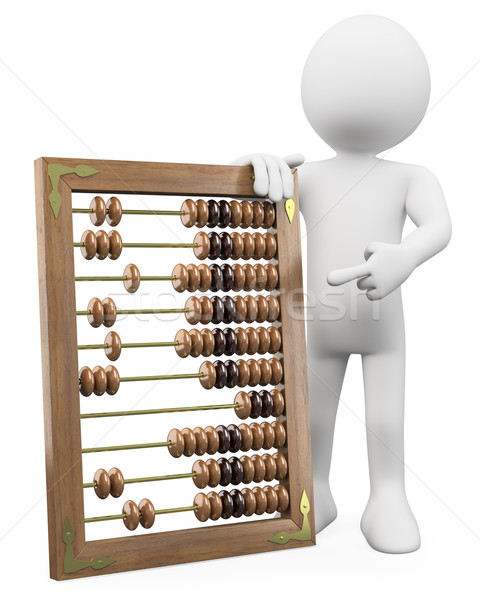 3D Mann riesige abacus gerendert groß Auflösung Stock foto © texelart