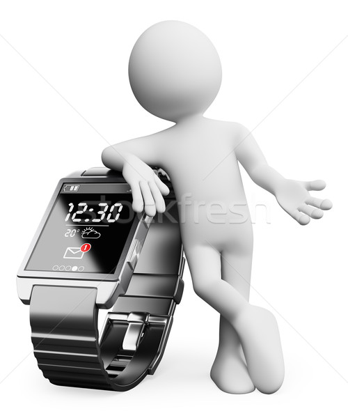 3D white people. New technologies. Smart watch Stock photo © texelart