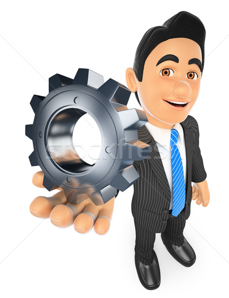 [[stock_photo]]: 3D · affaires · engins · gens · d'affaires · isolé · blanche