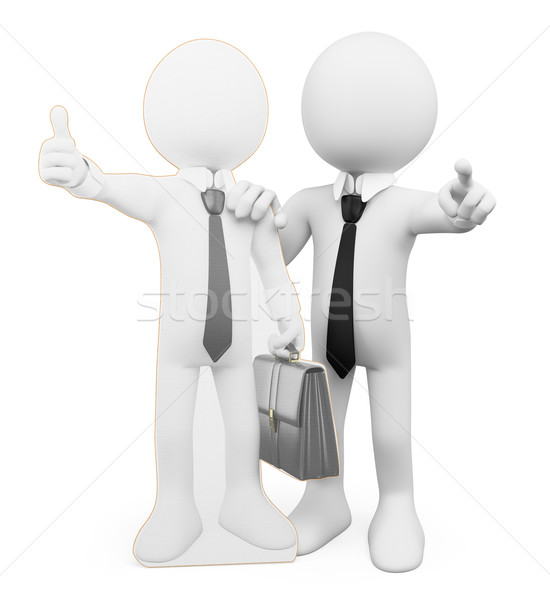3D fehér emberek személyes üzlet promótál izolált Stock fotó © texelart