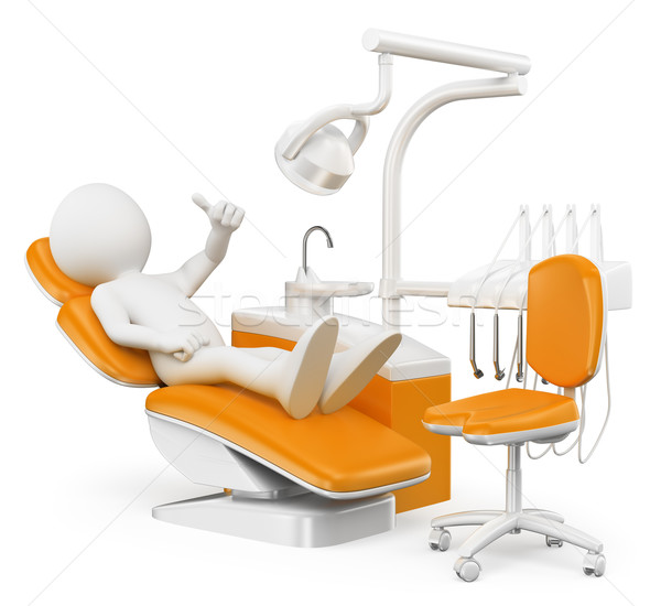3D biali ludzie pacjenta dentysta odizolowany biały Zdjęcia stock © texelart