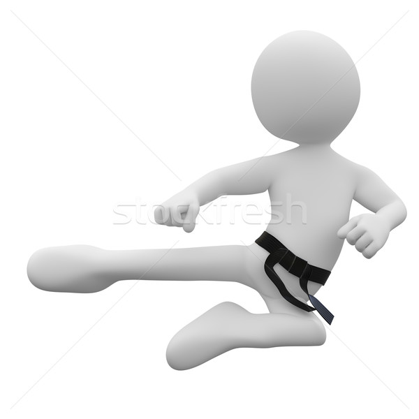 Karate man in combat position III Stock photo © texelart