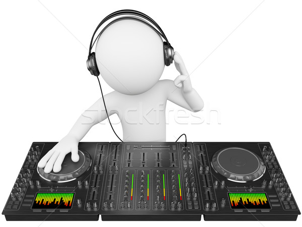 3D los blancos mezclador blanco persona disc jockey Foto stock © texelart