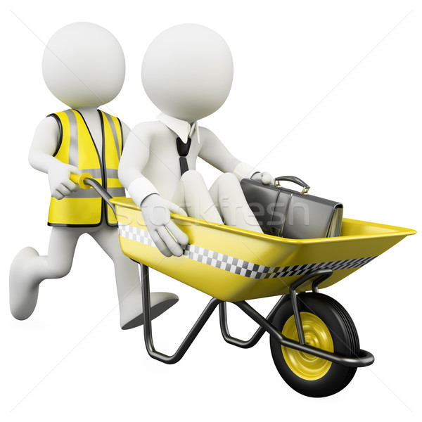 3D businessman in an anti crisis taxi Stock photo © texelart