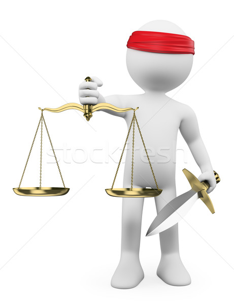 3D white people. Scales of justice Stock photo © texelart