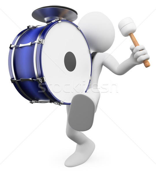 3D white people. Playing drums Stock photo © texelart
