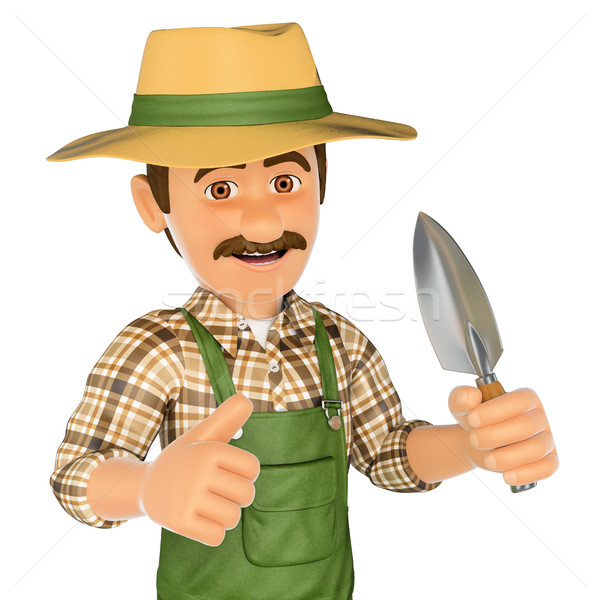3D Gardener with a small spade Stock photo © texelart
