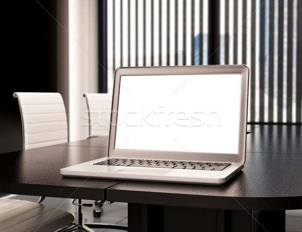 3D modernen Tagungsraum Laptop Bildschirm Stock foto © texelart