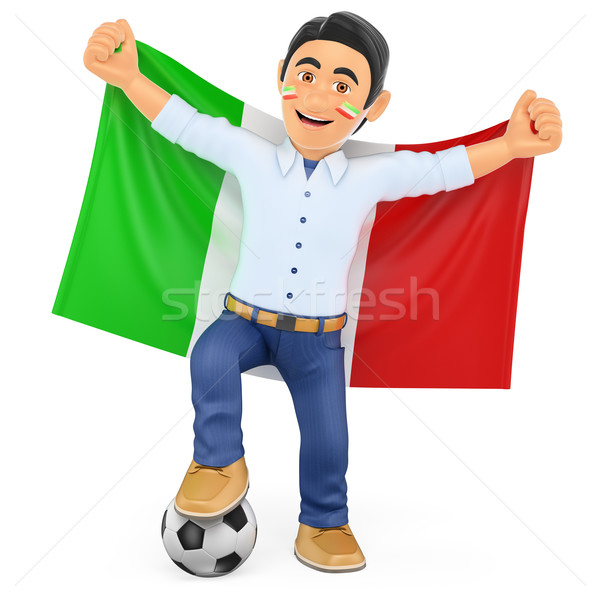 3D football fan pavillon Italie sport [[stock_photo]] © texelart