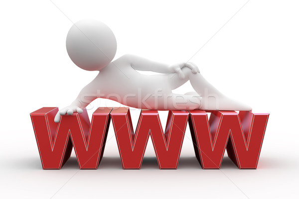 Man lying on World Wide Web Stock photo © texelart