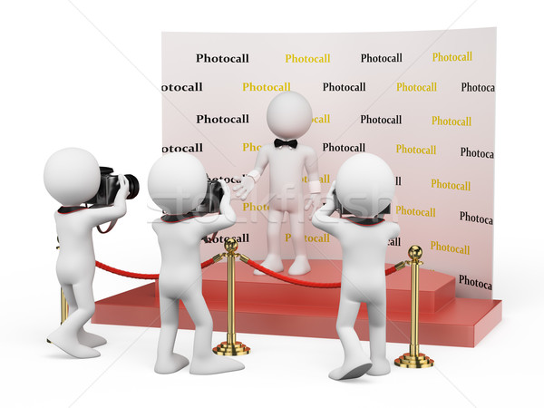 3D white people. Celebrity in a photocall Stock photo © texelart