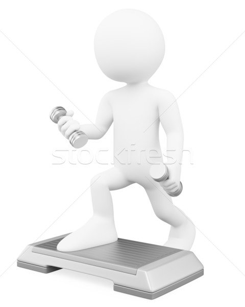 Zdjęcia stock: 3D · biali · ludzie · biały · osoby · aerobik