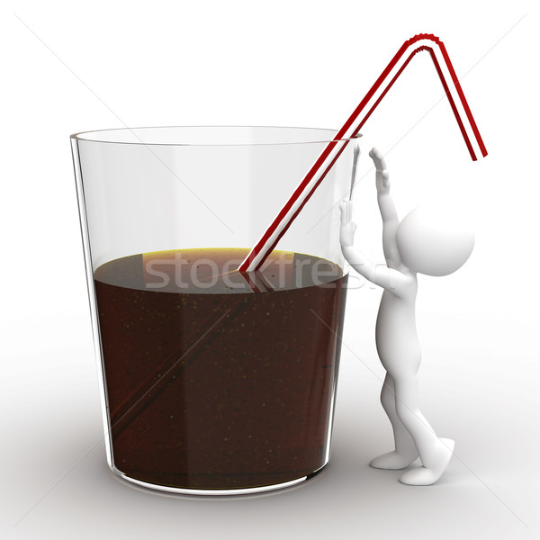 Hombre beber gigante vidrio prestados alto Foto stock © texelart