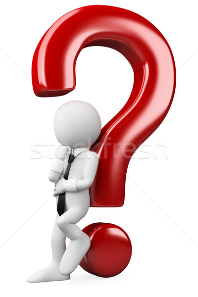 3d white people. Question and challenge Stock photo © texelart