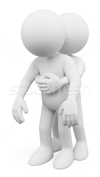 3D white people. Man performing the Heimlich maneuver Stock photo © texelart