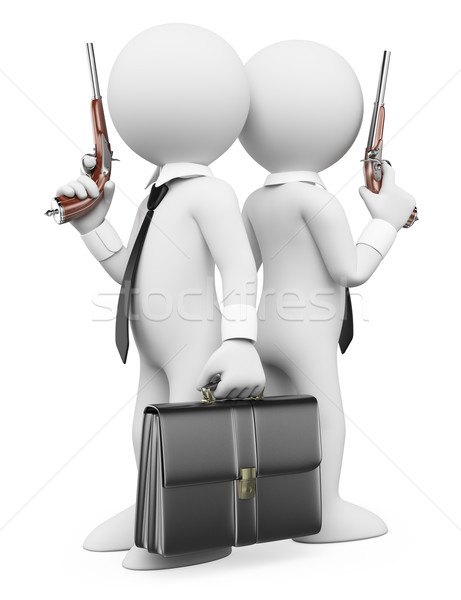 3D white people. Duel between two businessmen Stock photo © texelart