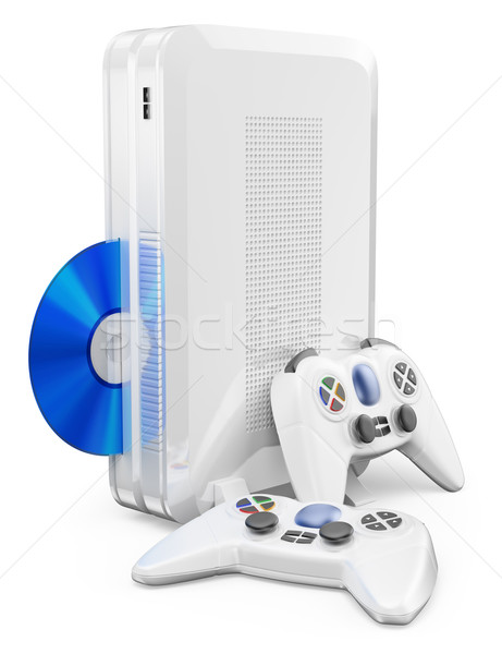 3D white game console with gamepad Stock photo © texelart