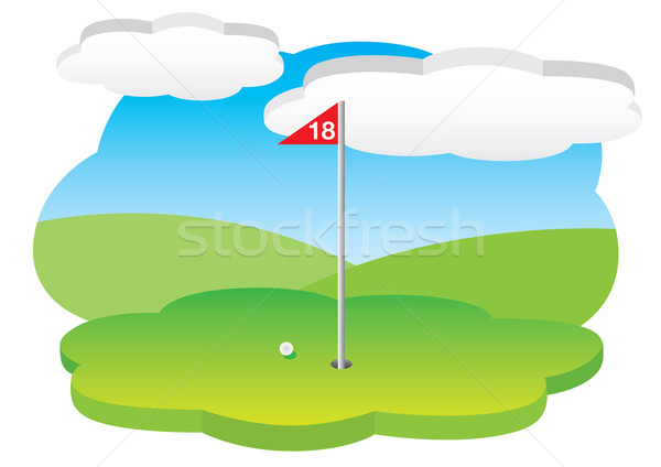 дыра последний гольф спорт лет зеленый Сток-фото © TheModernCanvas
