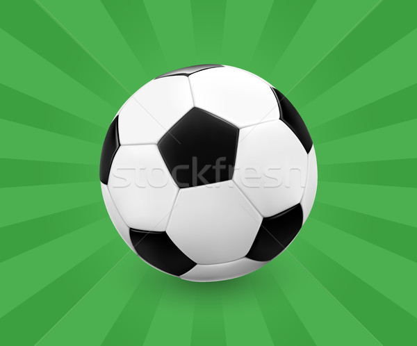 Soccer ball / football on green background with light rays. Stock photo © TheModernCanvas