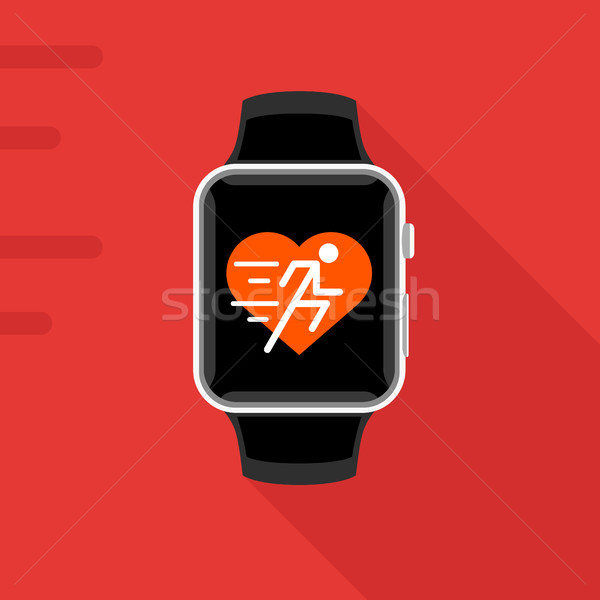 Flat design of modern smart watch with concept fitness app of he Stock photo © TheModernCanvas