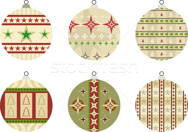 Establecer ilustración estrellas árbol de navidad diseños estacional Foto stock © Theohrm