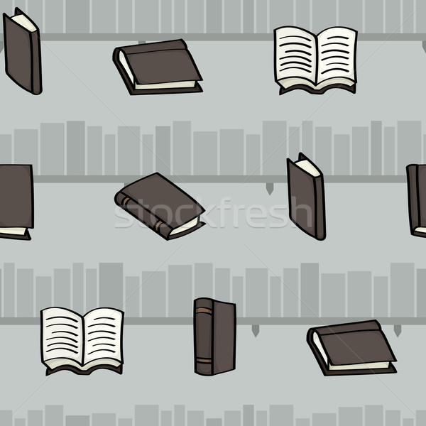 Rajz könyvek könyvespolcok végtelenített csempe egyszerű Stock fotó © Theohrm