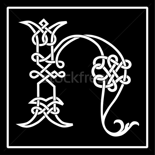 Celtic Knot-Work H Stock photo © Theohrm