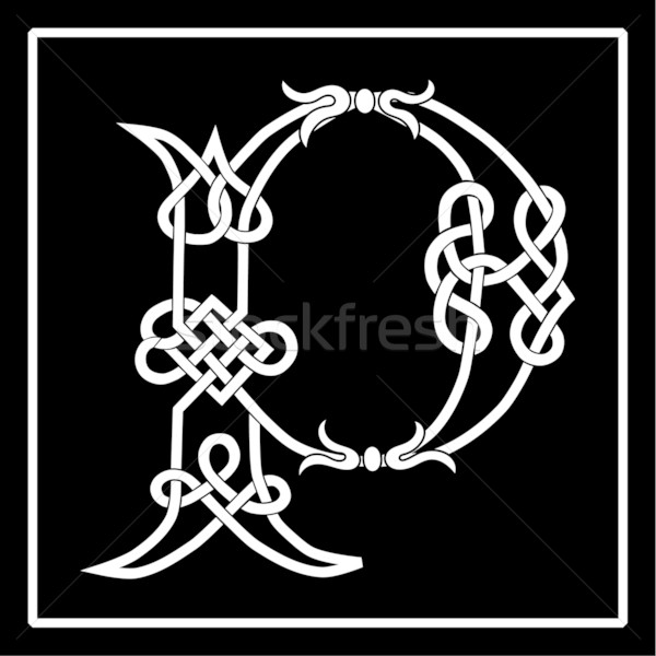 Celtic hoofdletter brieven geval decoratie vector Stockfoto © Theohrm