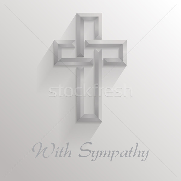 Sympathie Karte Platz 3D Kreuz Text Stock foto © Theohrm