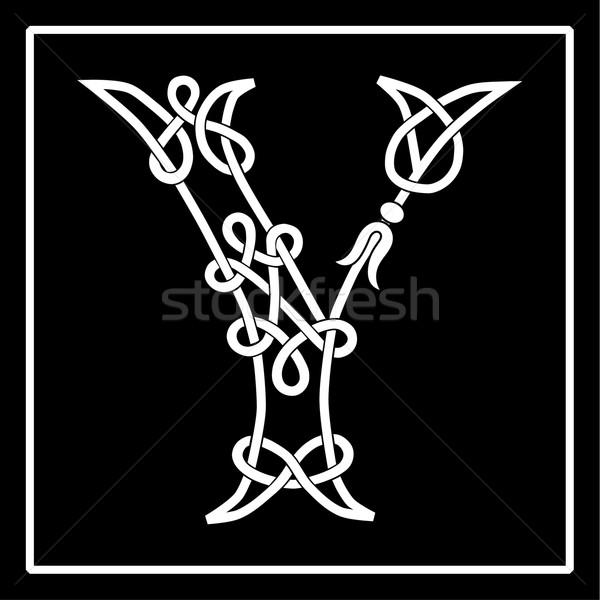 Celtic Knot-Work Y Stock photo © Theohrm
