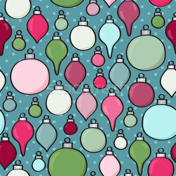 Seamless Cartoon Baubles Background Stock photo © Theohrm