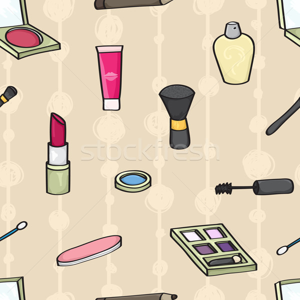 Cartoon Cosmetics Seamless Background Stock photo © Theohrm