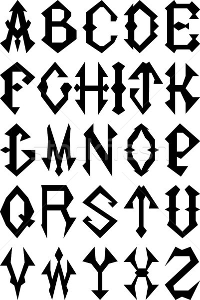 Alfabeto vector establecer gótico estilo cartas Foto stock © Theohrm