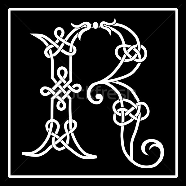 Celtic litere caz decorare vector Imagine de stoc © Theohrm