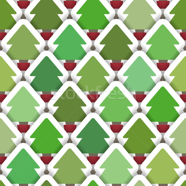 Layered Christmas Tree Seamless Background Stock photo © Theohrm