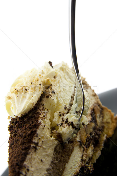 Widelec ciasto cookie czarny tablicy czekolady Zdjęcia stock © TheProphet