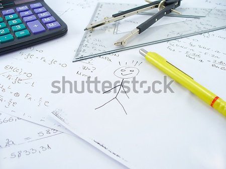 Równanie działalności pracy tabeli biuro szkoły Zdjęcia stock © TheProphet