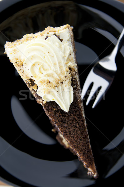 Cookies gâteau au-dessus fourche noir plaque [[stock_photo]] © TheProphet