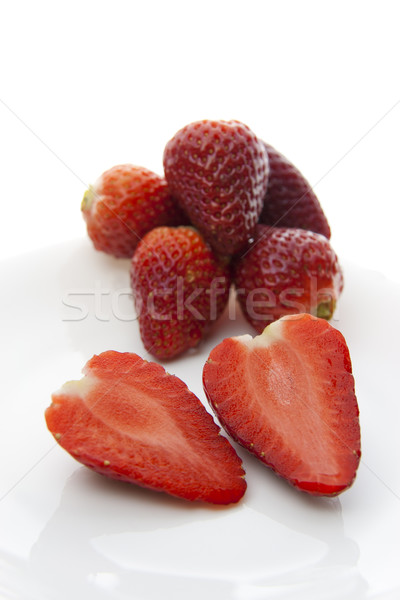 Fraise tranches tranche groupe fraises blanche [[stock_photo]] © TheProphet