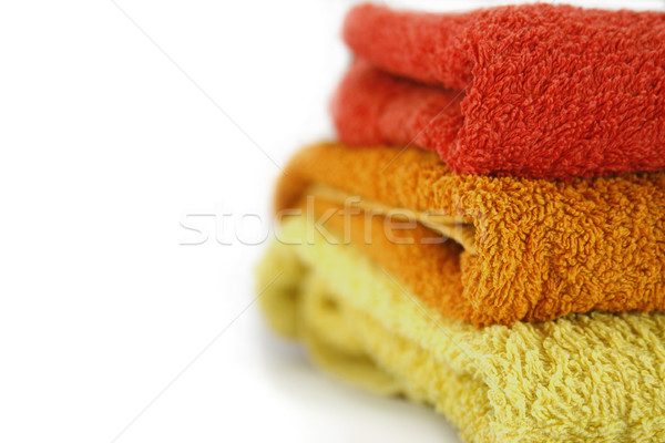 Toalha camadas toalhas isolado sauna branco Foto stock © TheProphet