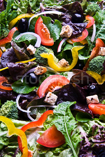 Sałatka zdrowych w górę sałata pomidorów papryka Zdjęcia stock © thisboy