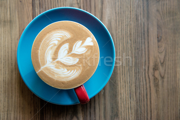 新鮮 杯 咖啡 美麗 設計 頂部 商業照片 © thisboy