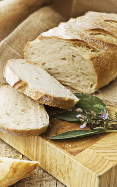 Frischen Brot frisch gebacken Laib geschnitten Stock foto © thisboy