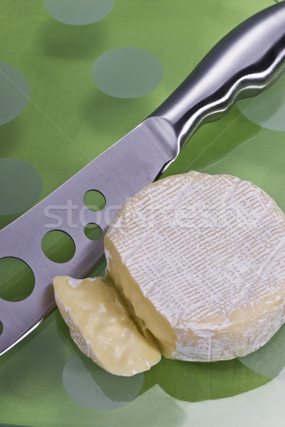 Sajt üveg zöld asztal ruha kés Stock fotó © thisboy