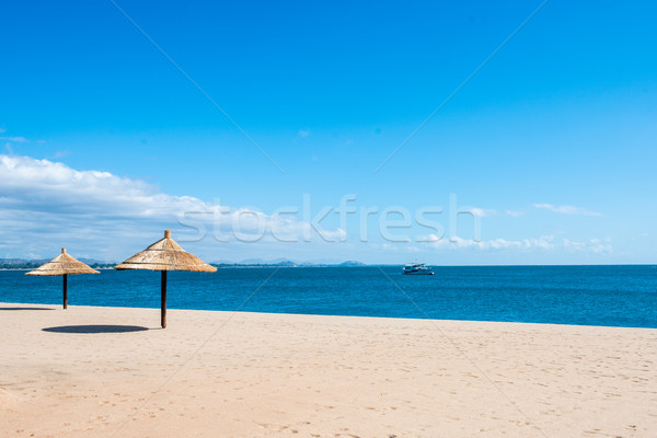 Stock photo: Peaceful beach resort sun shelter