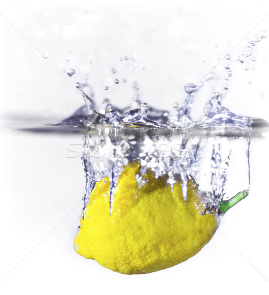 Citron Splash eau alimentaire fruits bleu [[stock_photo]] © thisboy