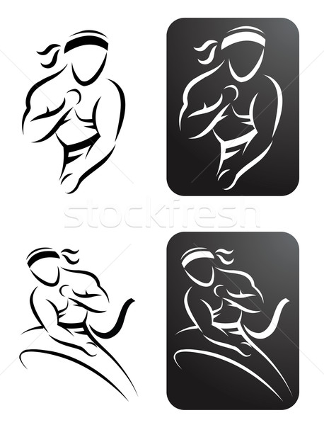 Karatê ilustrações quatro estilizado homem Foto stock © ThomasAmby