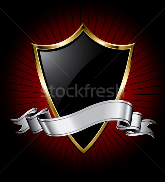Schild lint vector ontwerp zwarte gouden Stockfoto © ThomasAmby