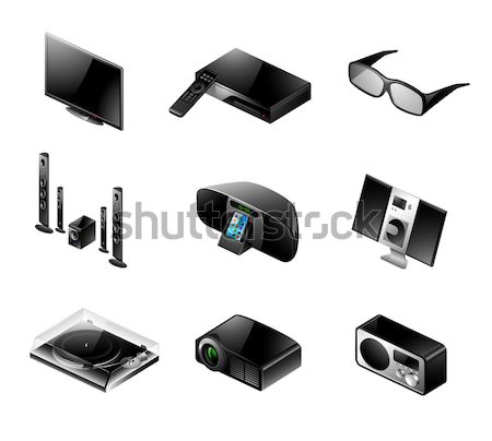 Stock photo: Mixed computer hardware icons
